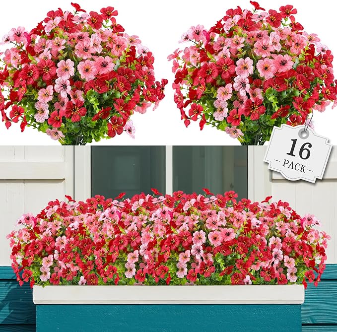 AGIRL Artificial Flowers Outdoor UV Resistant Fake Plant Garden Patio Decor | by AGIRL