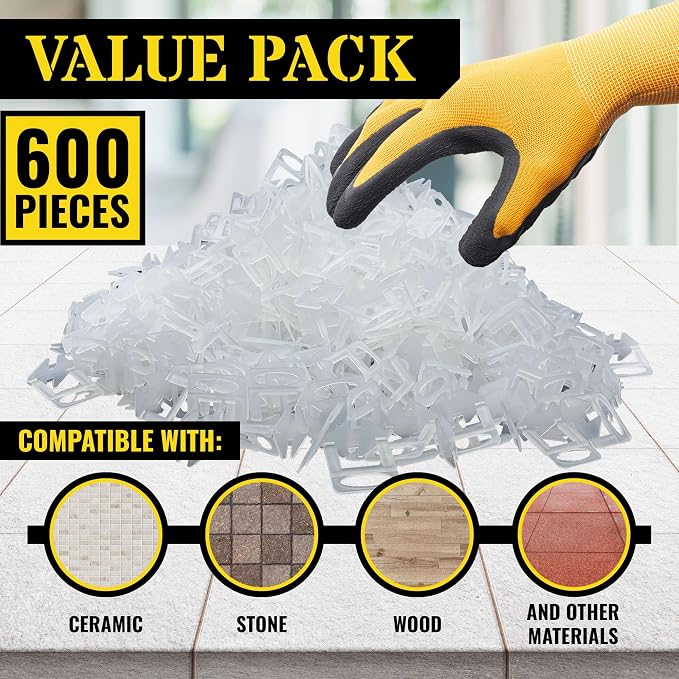 Reli. Tile Leveling System 1/8 Inch | Tile Spacers Clips | Wall & Floor | - Image 2