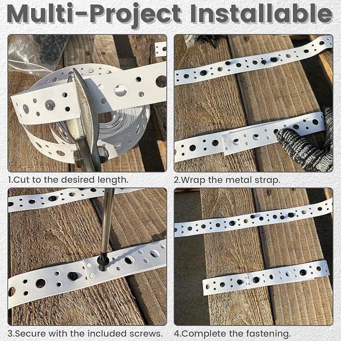 White Metal Strap 1-Inch x 50FT 0.6mm Thickness Galvanized Pipe Hanger Strap - Image 5