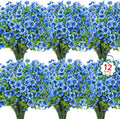 12 Pcs Artificial Flowers for Outdoors Decorations, UV resistant, faux plastic by OuddyDecor