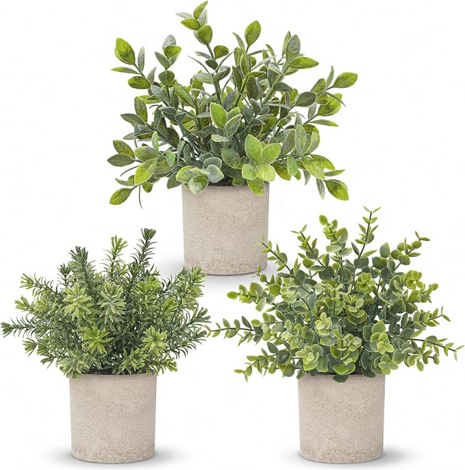 Der Rose 3 Pack Fake Plants Artificial Plants by DerRose
