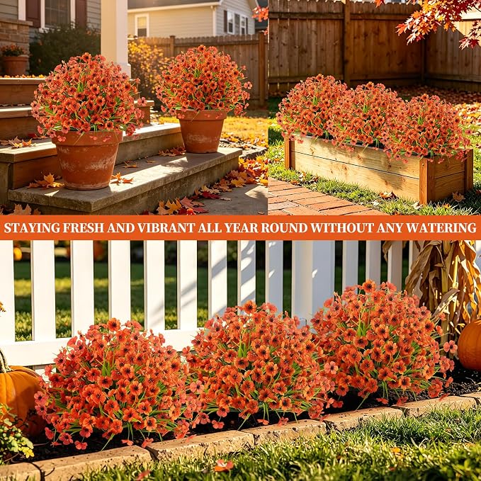 Grooy 2 Pack Artificial Fall Yellow Flower Topiary Balls - Image 7