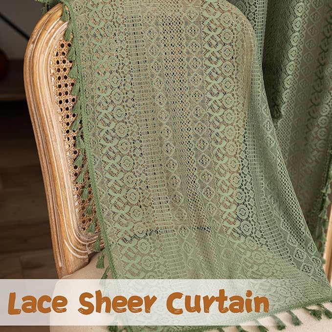 Sutuo Home Olive Green Boho Doorway Curtains - Image 7