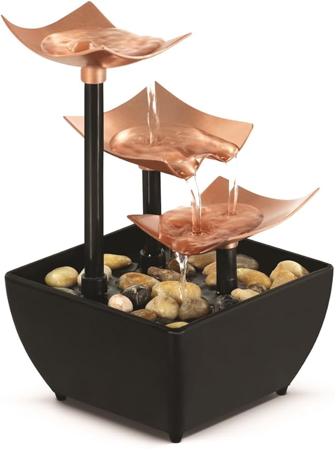 Homedics Tabletop Water Fountain, 3 Tier Indoor Waterfall Fountain | by Homedics
