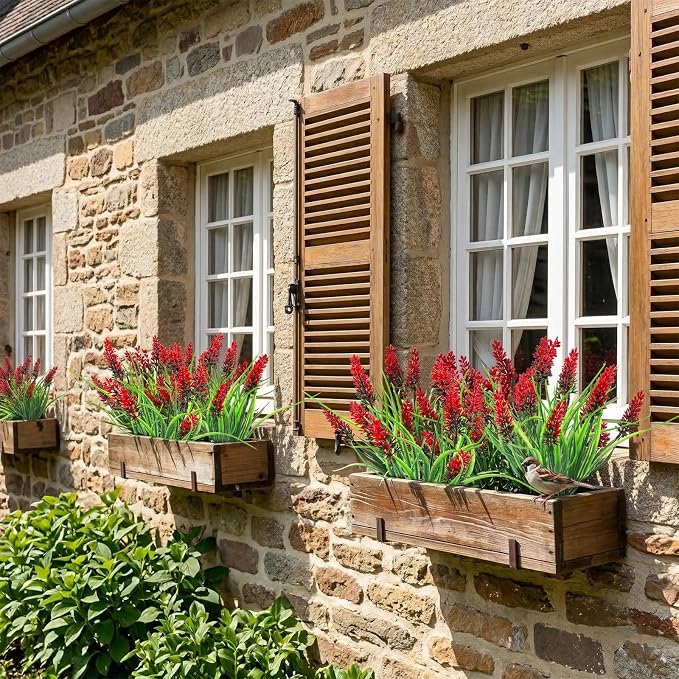 Rowfad 22 Pcs Artificial Outdoor Flowers Fake Outdoor Plants Monkey Grass - Image 5