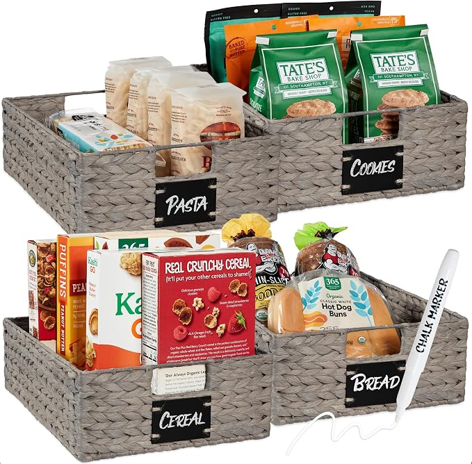 Best Choice Products Set of 4 16x12in Large Water Hyacinth Pantry Baskets by Unknown