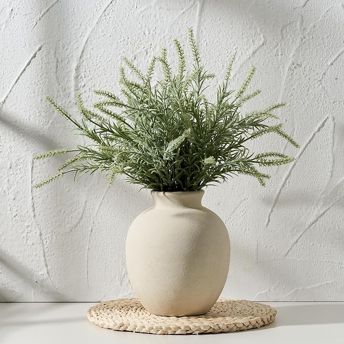 SIDUCAL Ceramic Decorative Flower Vase | 7.48 Inch Pottery Rustic Farmhouse - Image 4