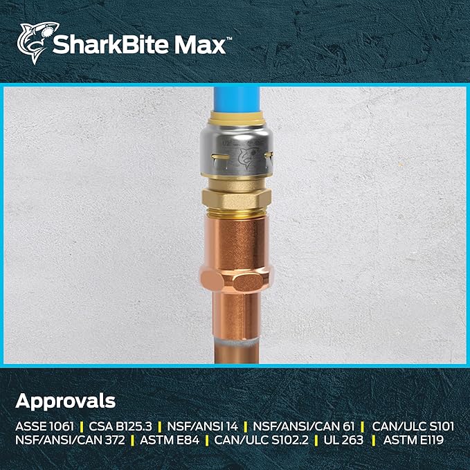 SharkBite Max Male Adapter, 1/2 in Push-to-Connect x 1/2 in MNPT, Brass - Image 6
