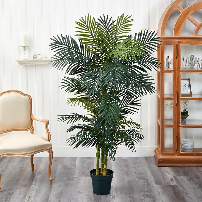 Nearly Natural 6.5 ft Artificial Golden Cane Palm Tree - Image 5