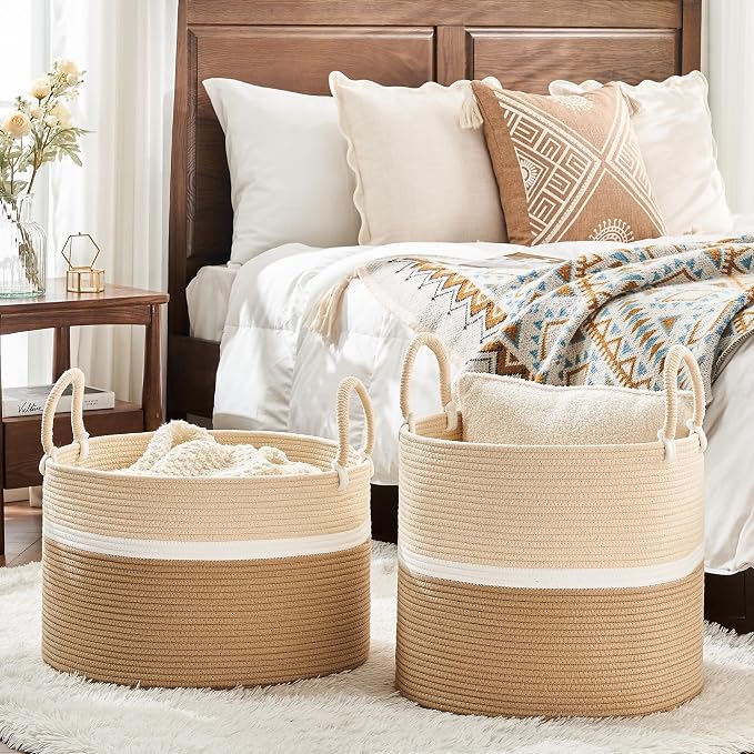 KAKAMAY Large Blanket Basket - Image 5