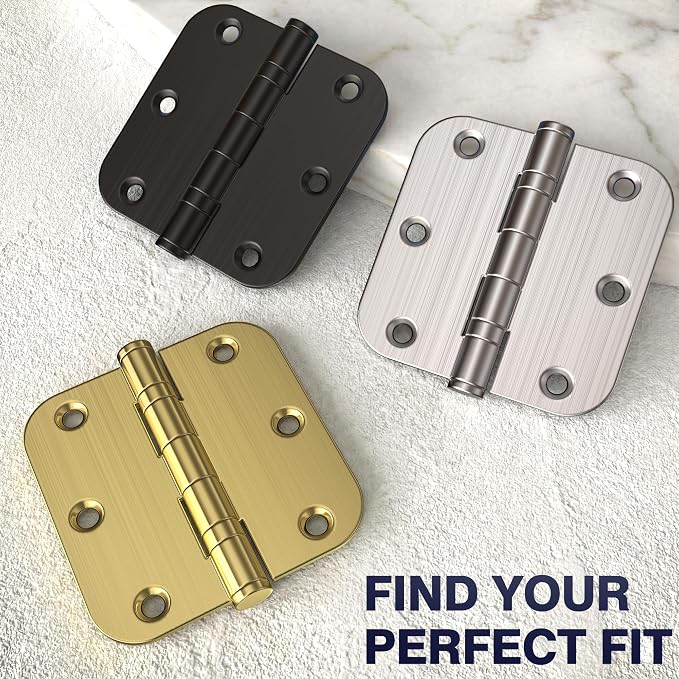 KOLET Ball Bearing Door Hinges, 3.5 Inches, 5/8" Radius Brushed Gold, 3 Pack | - Image 8
