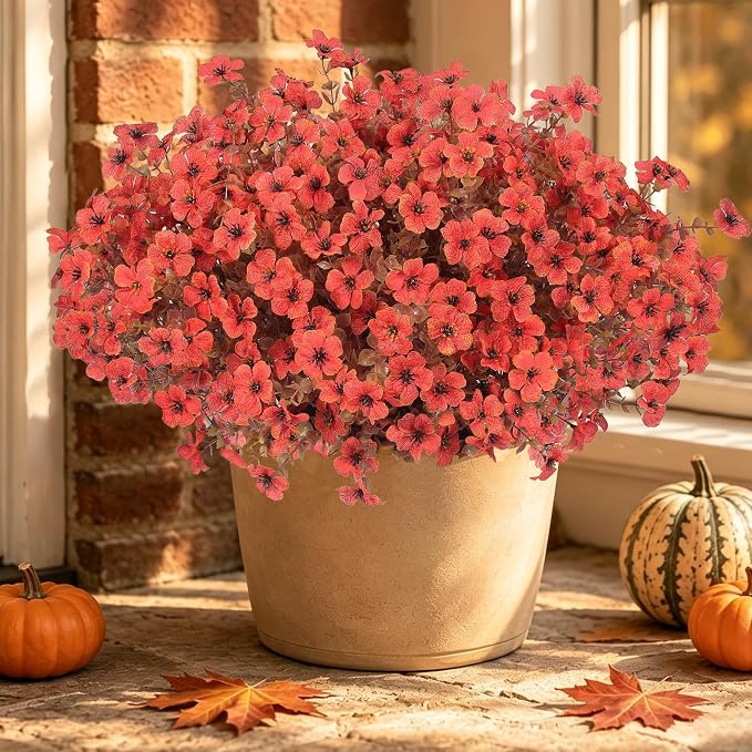Artificial Faux Mums Flowers Plants by Tiabean