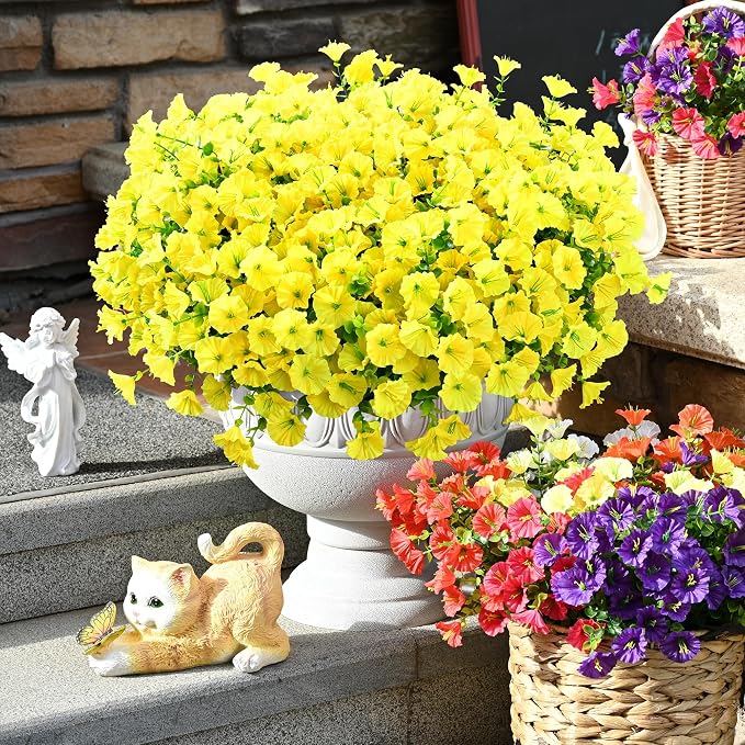 24 Bundles Artificial Flowers for Outdoors Faux Plants Outdoor, UV Resistant - Image 5