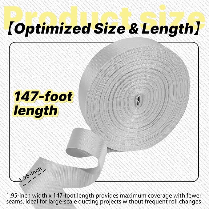 Heavy Duty Duct Strap – 1.95 in x 147 ft Grey Nylon Strapping - Image 3