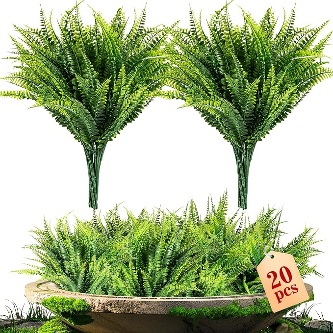 MAQIHAN 20PCS Fake Fern for Outdoor by MaqiIhanCustomOfficial