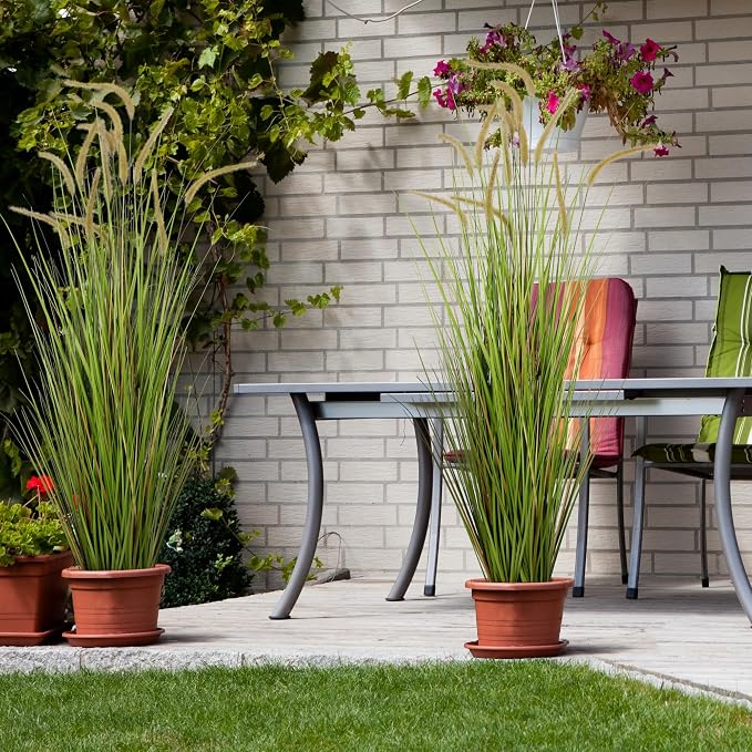 KOL Artificial 5ft Horsetail Reed Grass – 59in Tall Faux Grass Plant in Pot - Image 7