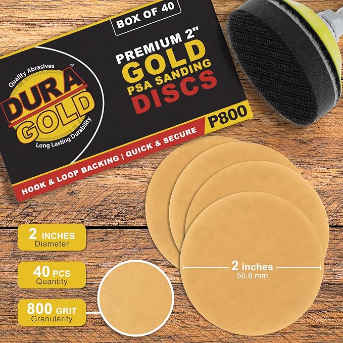 Dura-Gold Premium 2" Gold Hook & Loop Sanding Discs - Image 2