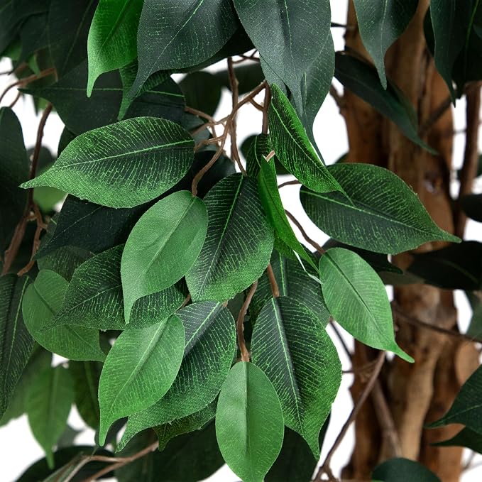 Nearly Natural 10 ft Artificial Ficus Tree Planter Floor Plant | - Image 5