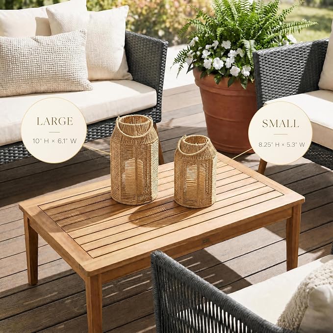 Natural Jute Boho Lanterns - Image 4