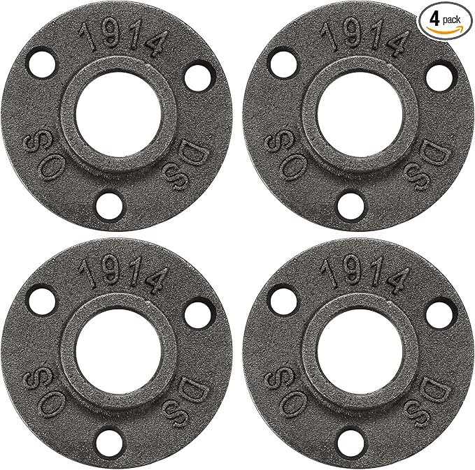 1/2" Floor Flange, Malleable Iron Threaded Pipe Flange by HomeTZH