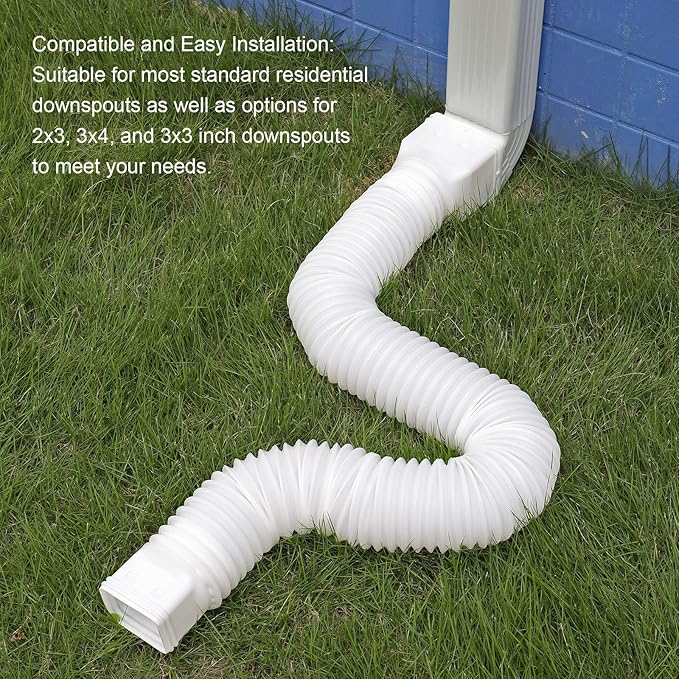 plusgutter 11.5ft Long Gutter Downspout Extensions Flexible, Down Spout Drain - Image 4