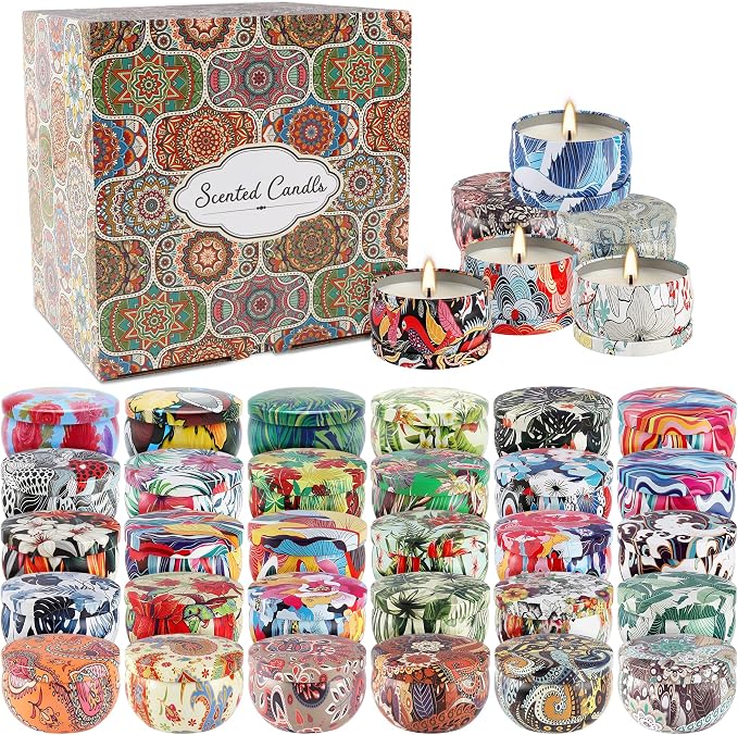 36 Pack Scented Candles Set for Home, Relaxing Stress Relief, Aromatherapy - Image 3