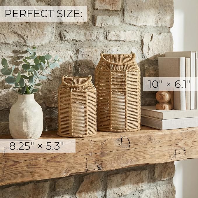 Natural Jute Boho Lanterns - Image 6