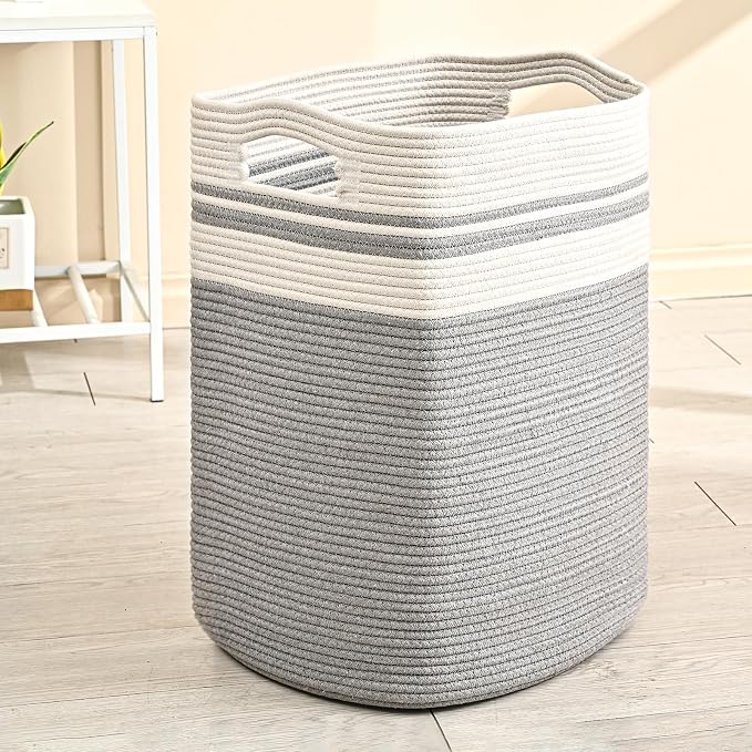 ICERZCZ 78L Laundry Hamper, Woven Rope Tall Laundry Basket by ICERZCZ