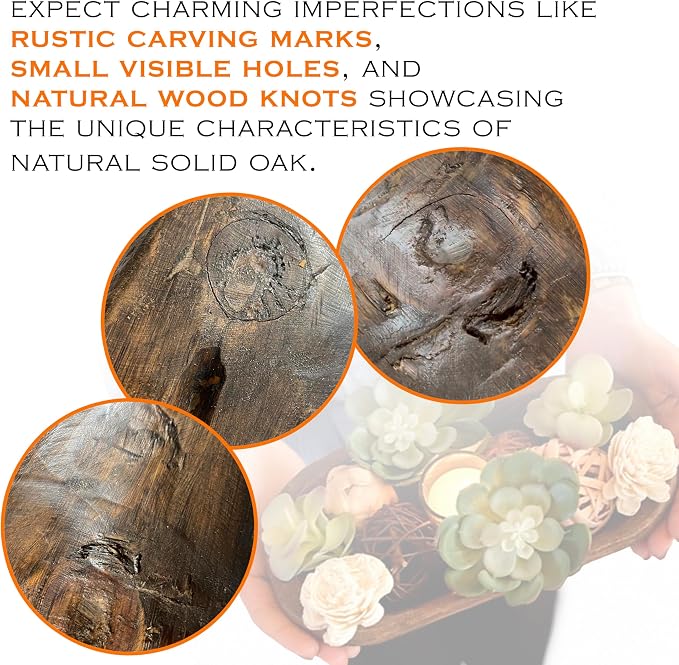 Decorative Bowl Home Decor Approx 10.5x12 Inch, Hand Carved Spanish Oak | Made - Image 6