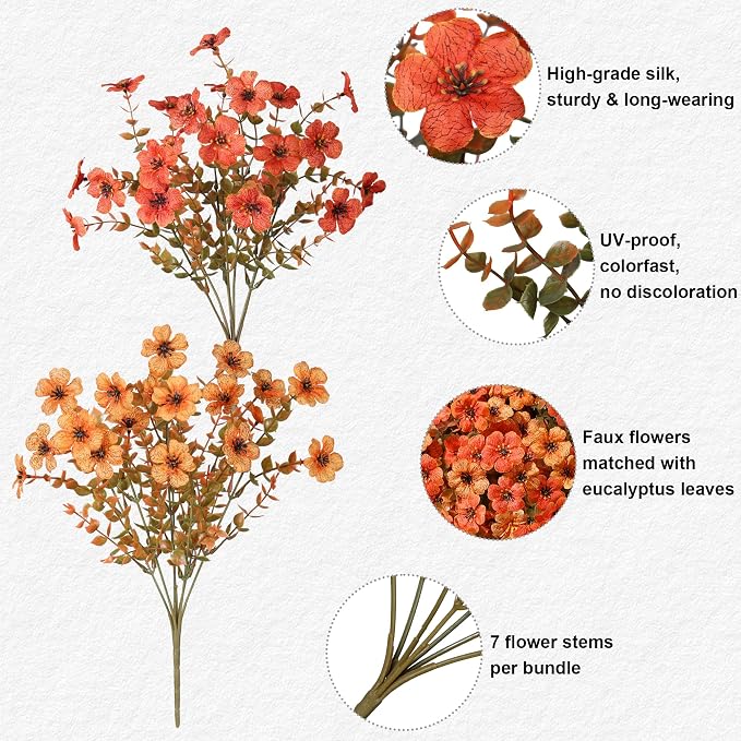 florisso Artificial Fall Flowers Fake Mums - Image 15