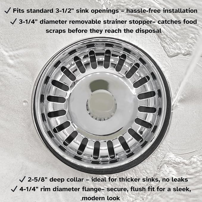 Westbrass D2082S-05 3-1/2" Extra-Deep Collar Kitchen Sink Waste Disposal Flange - Image 10