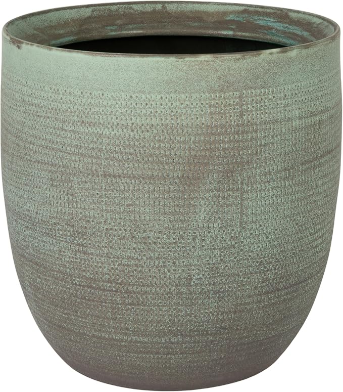Creative Co-Op Matte Aqua Green Textured Stoneware Planter by CreativeCo-Op