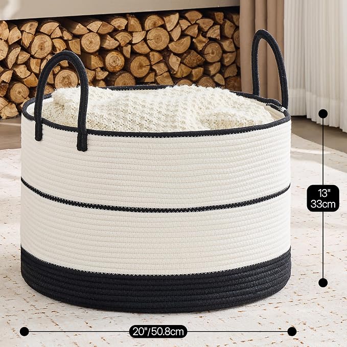 KAKAMAY Large Blanket Basket - Image 3