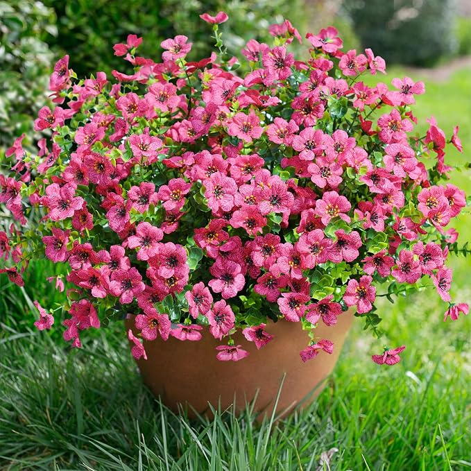 Artificial Fake Plants Flowers for Outdoor Decor 12 Bundles for Decor | Faux by florisso