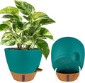 2 Pack 10 inch Plant Pots, Plastic Self Watering Planters | Drainage Holes by Fielda