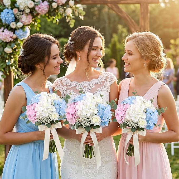 Auihiay 64Pcs Hydrangea Artificial Flowers Bulk, Faux Hydrangea Flowers | - Image 2