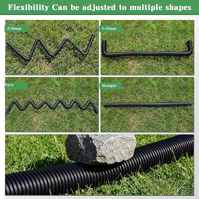 4"×65ft Spliceable Extra Expandable Landscaping Drain Pipe, 4 Flexible - Image 4