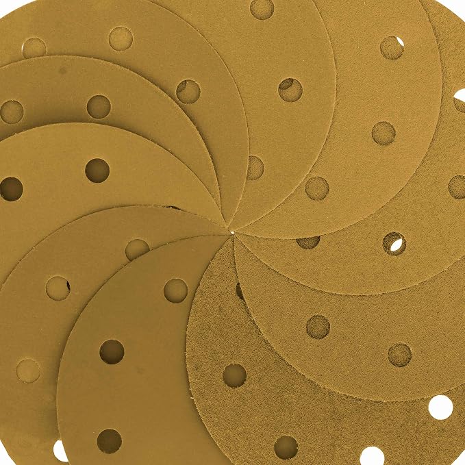 Dura-Gold Premium 5" Gold Hook & Loop 9 Hole Pattern Sanding Discs Variety Pack - Image 2