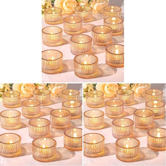 HAVITI 72 Pack Tealight Gold Candle Holders, Votive Tea Light Candle Holder by LOVELIGHTLOVELIFE