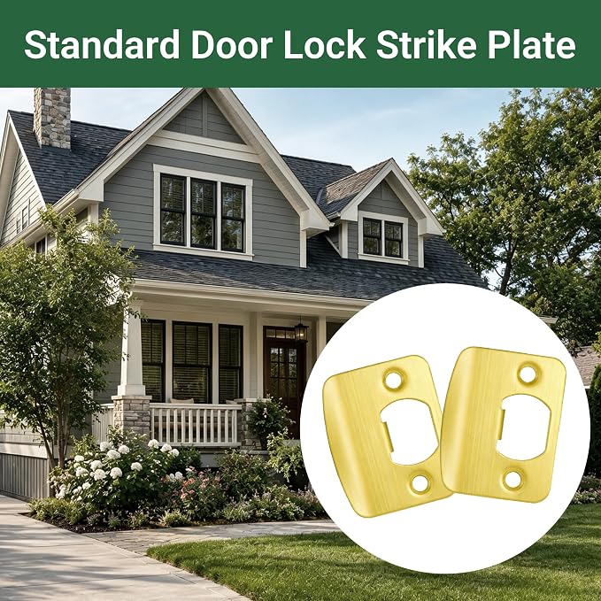 Door Strike Plate 2-1/4"x1-3/4", Universal Door Latch Plates Round Corner | - Image 7
