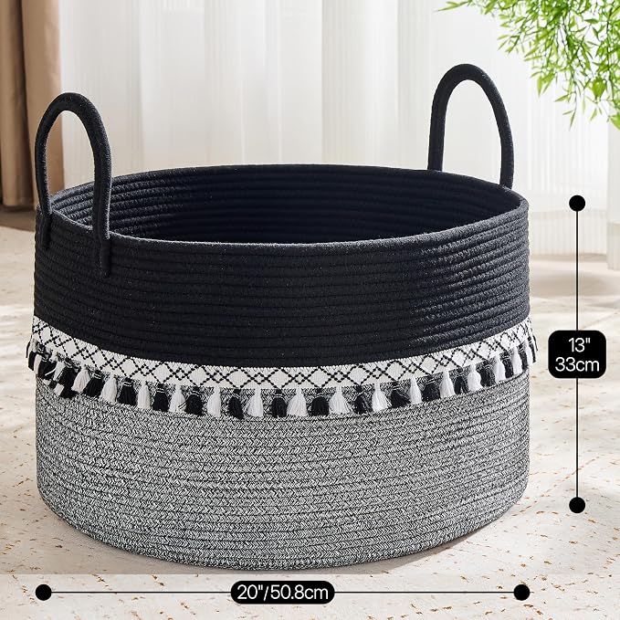 KAKAMAY Large Blanket Basket - Image 3