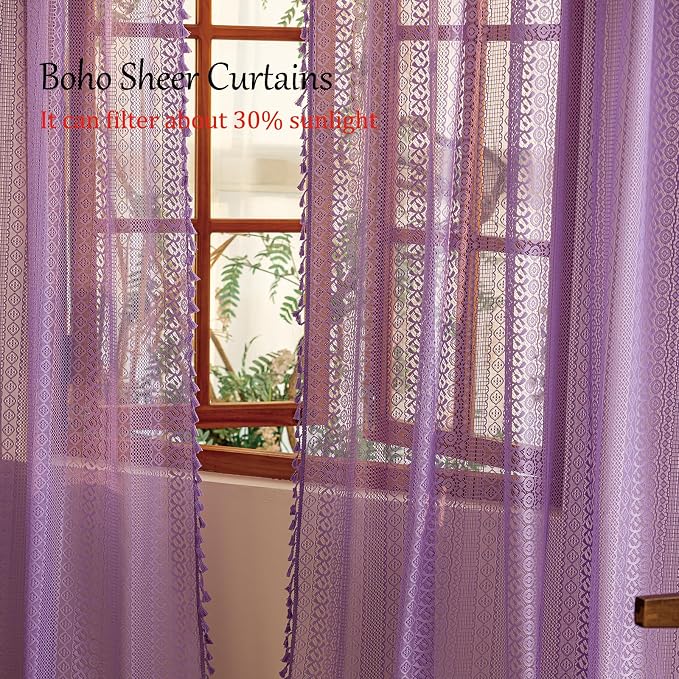 Sutuo Home Boho Curtains 2 Panels - Image 3