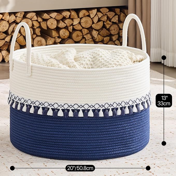 KAKAMAY Large Blanket Basket - Image 3
