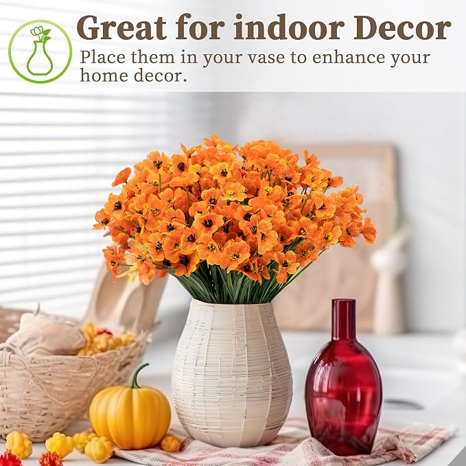 ColoPlay Artificial Mums for Outdoors, 72 Bundles Fake Flowers Fall Decor | - Image 5