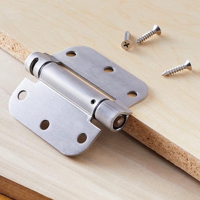 Amazon Basics Self-Closing Door Hinge, 3.5 Inch x 3.5 Inch, 5/8-Inch Radius - Image 7