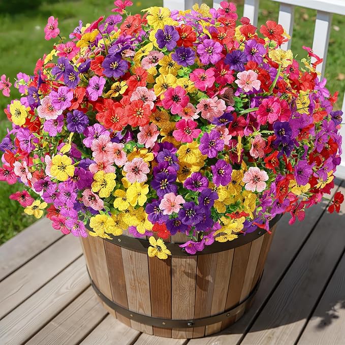 Alupssuc 24 Bundles Artificial Daisy Flowers UV Resistant - Image 2