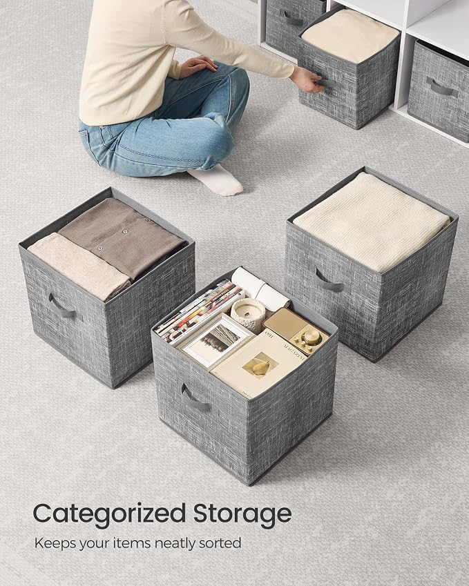 SONGMICS Storage Cubes, 13-Inch Foldable Closet Organizers | Non-Woven Fabric - Image 4
