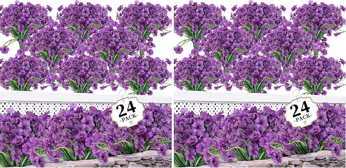ColoPlay 24 Deep Purple Bundles Artificial Flowers by ColoPlay