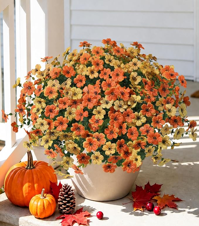 florisso Artificial Fall Flowers Fake Mums by florisso