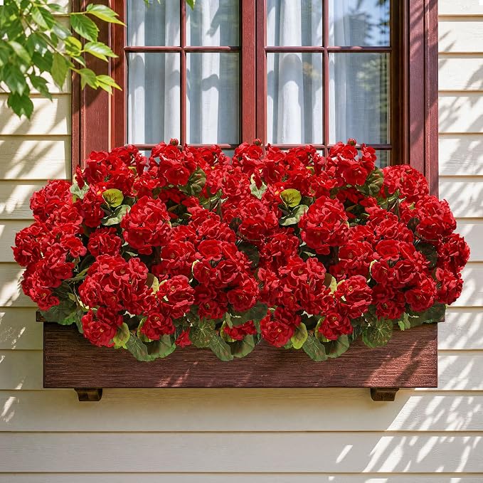 Artificial Geraniums Fake Flowers - Image 2
